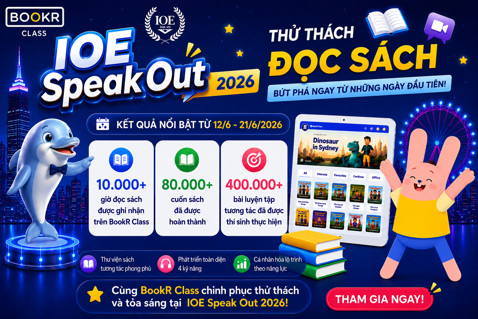 IOE Speak Out 2026: Hành trình 10 ngày chinh phục hơn 10.000 giờ đọc sách cùng BookR Class
