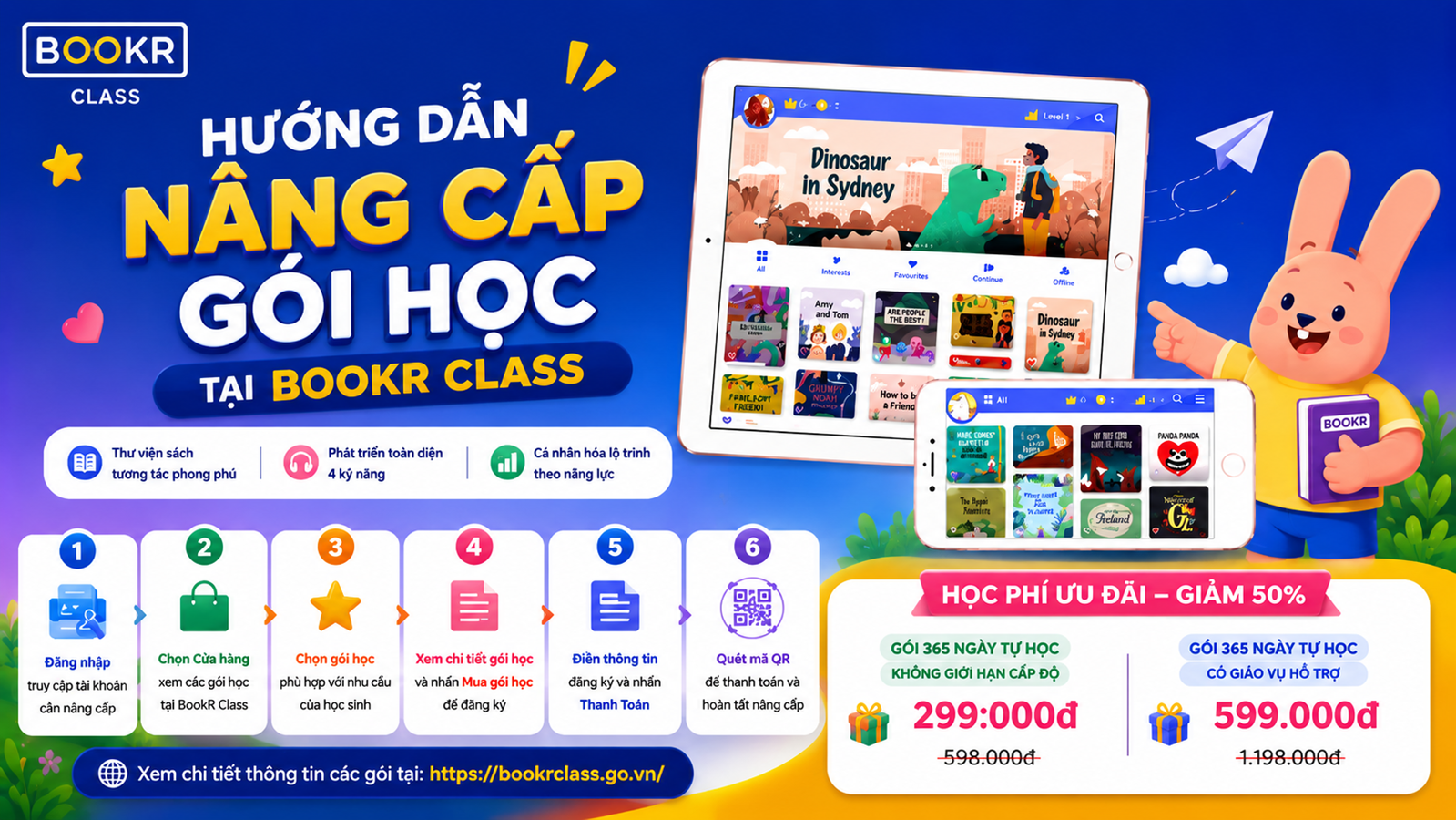 HƯỚNG DẪN ĐĂNG KÝ GÓI HỌC TẠI BOOKR CLASS