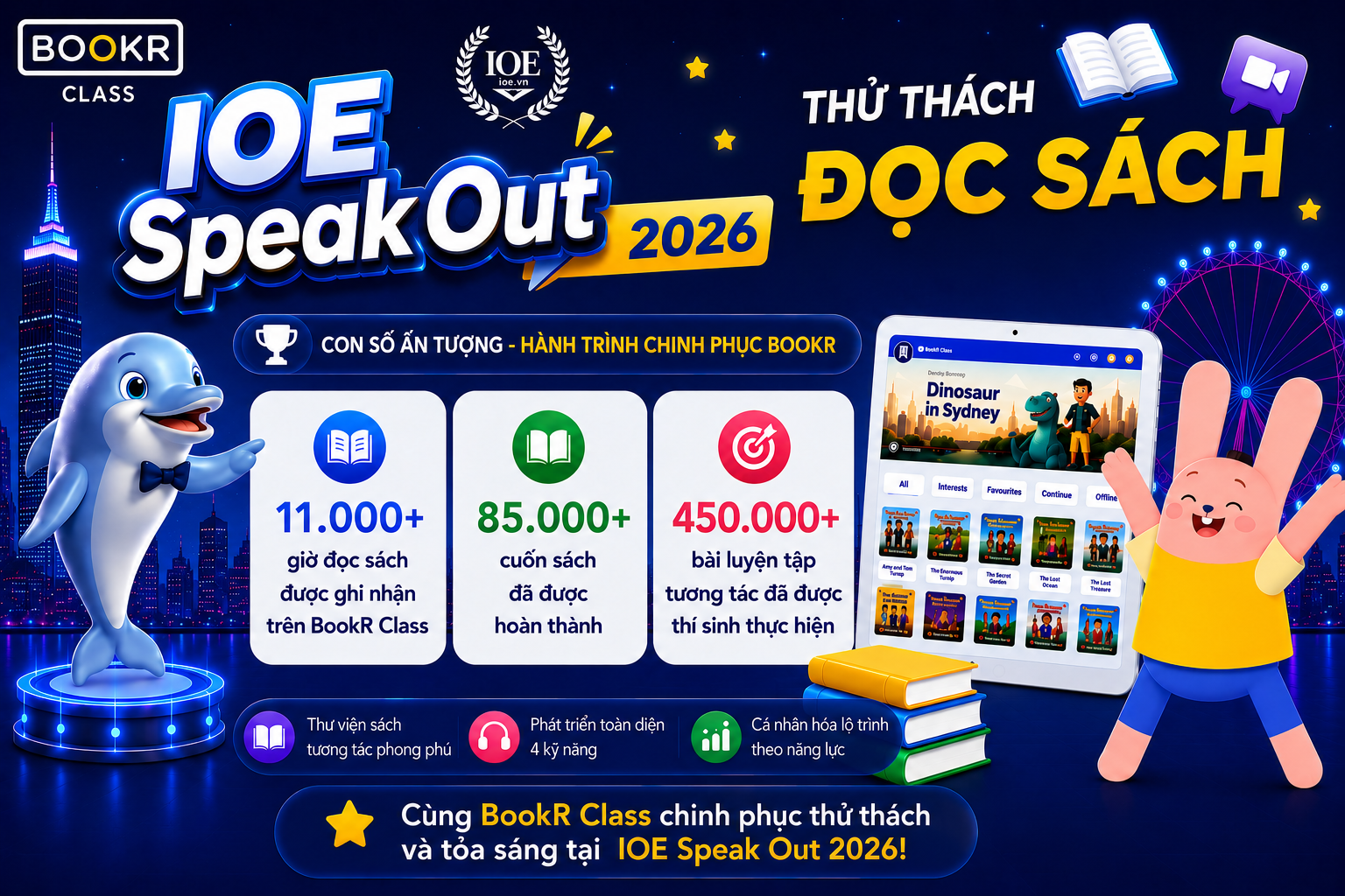 Khép lại Thử thách Đọc sách BookR Class tại Vòng 1 IOE Speak Out 2026 với những con số đầy ấn tượng