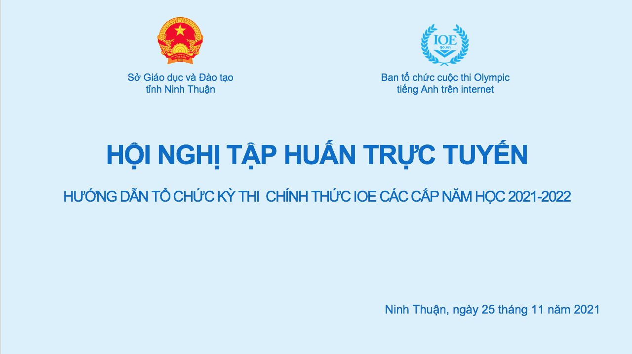 Image BTC IOE phối hợp với Sở GĐ &ĐT tỉnh Ninh Thuận tổ chức tập huấn triển khai thi IOE 