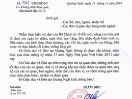 Image Quảng Ngãi: Sở Giáo dục không nhận quà dịp 20/11
