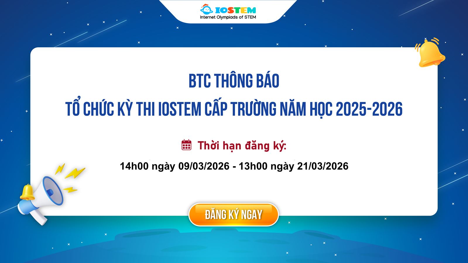 BTC IOSTEM thông báo tổ chức thi vòng trường năm học 2025-2026